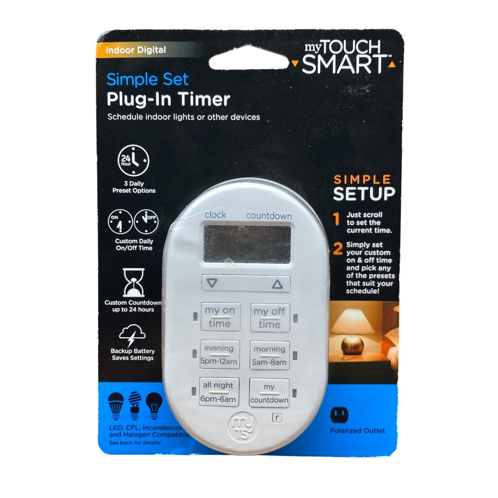 myTouchSmart Jasco Simple Set Plug-In Digital Timer 26892 Indoor Programmable